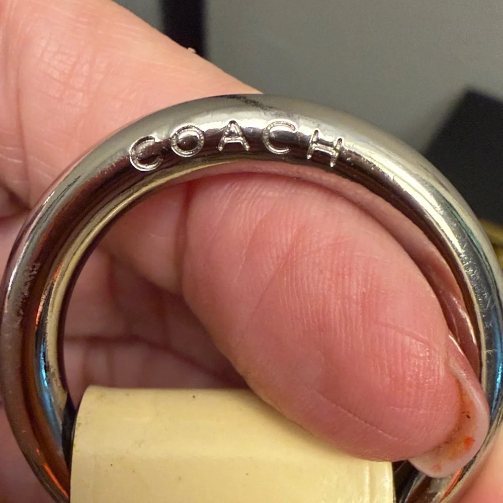 Coach Tan and Brown Signature Cosmetic Case